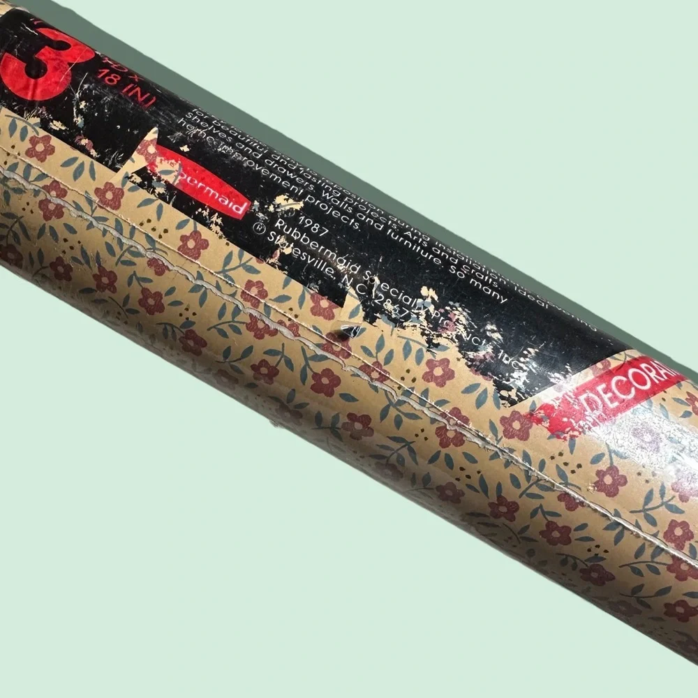 Vintage In Package Floral Print Contact Paper 13.5 Sq Feet Drawer Liner Crafts